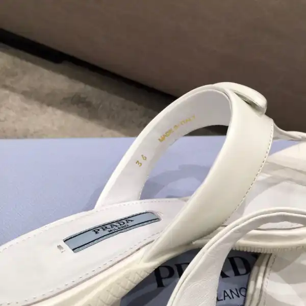 First Bag Ru PRADA Brushed leather high-heeled thong sandals