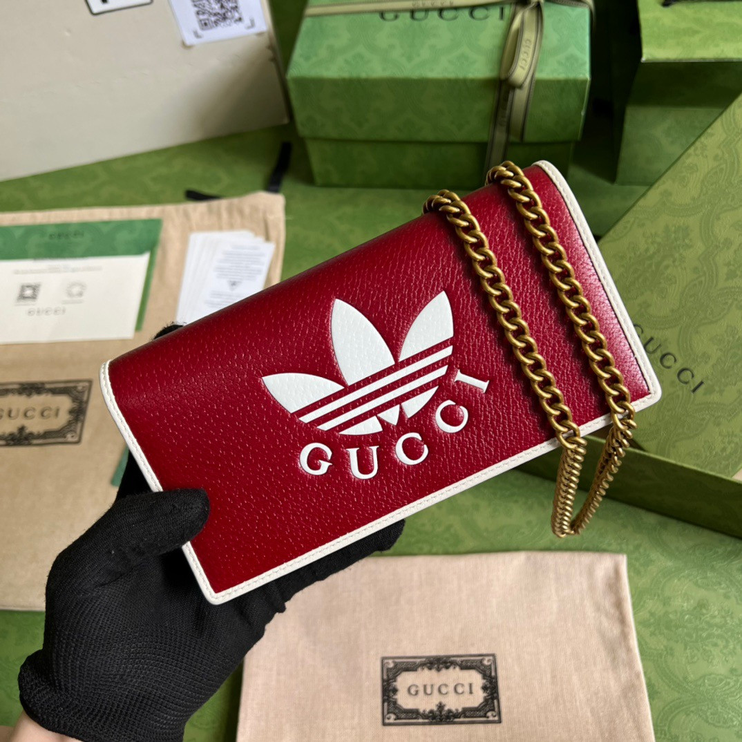 HOT SALE Adidas x Gucci wallet with chain