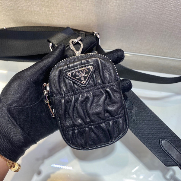 HOT SALE Prada Gaufré nappa leather shoulder bag