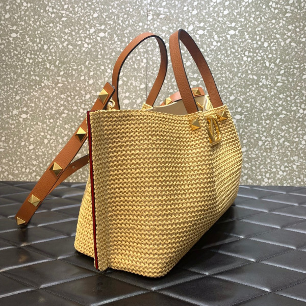 HOT SALE VALENTINO MEDIUM STRAW SUMMER TOTE