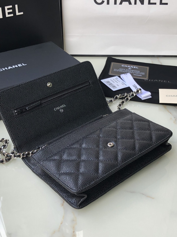 HOT SALE CL CHAIN WALLET CAVIAR