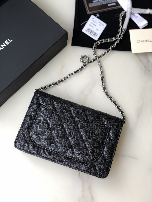 HOT SALE CL CHAIN WALLET CAVIAR