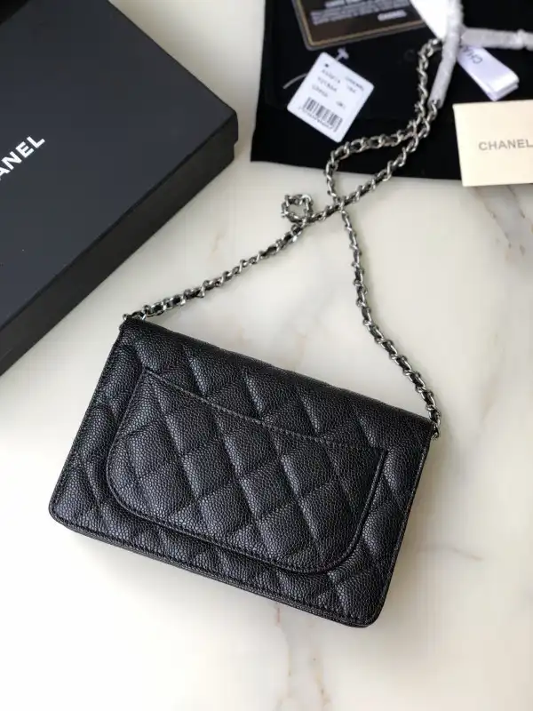 Cheap CL CHAIN WALLET CAVIAR