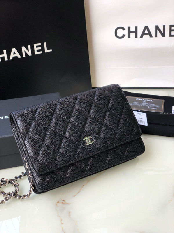 HOT SALE CL CHAIN WALLET CAVIAR