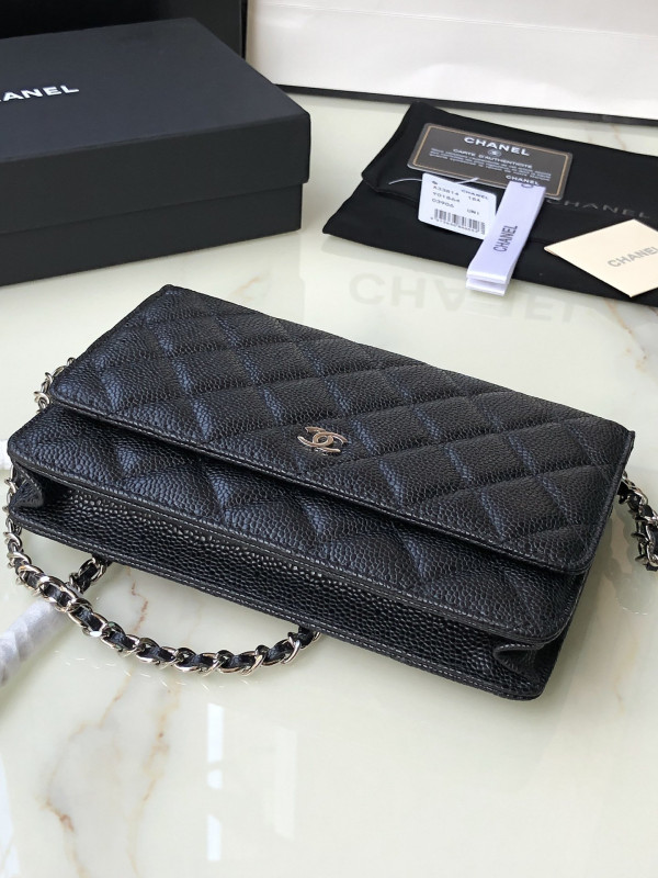 HOT SALE CL CHAIN WALLET CAVIAR