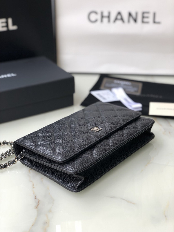 HOT SALE CL CHAIN WALLET CAVIAR