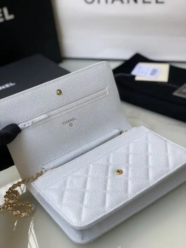 Cheap CL CHAIN WALLET CAVIAR