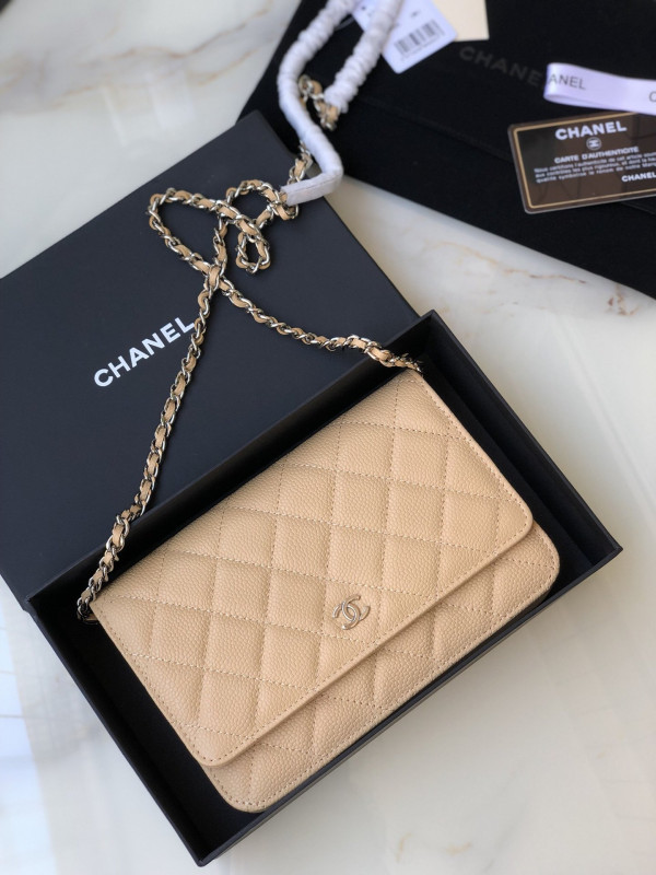 HOT SALE CL CHAIN WALLET CAVIAR