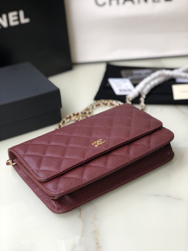 HOT SALE CL CHAIN WALLET CAVIAR