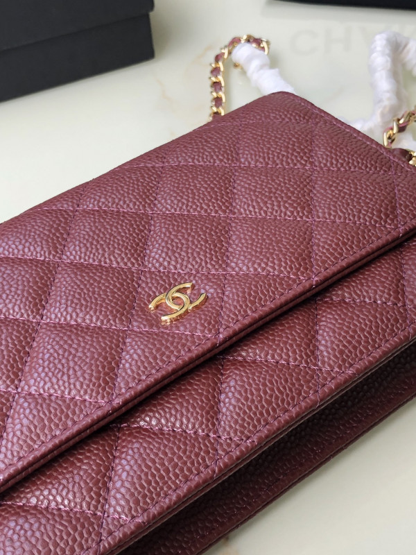 HOT SALE CL CHAIN WALLET CAVIAR