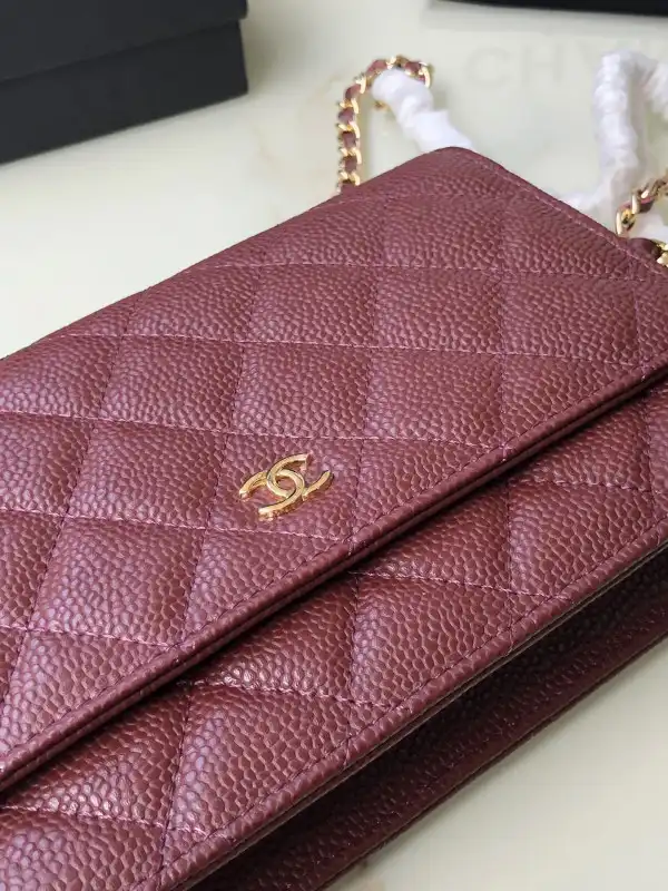 Affordable CL CHAIN WALLET CAVIAR