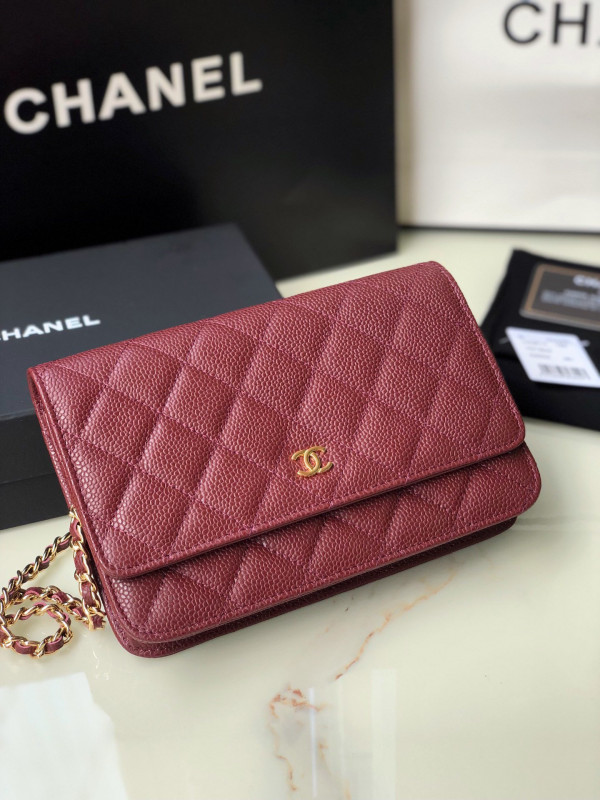 HOT SALE CL CHAIN WALLET CAVIAR