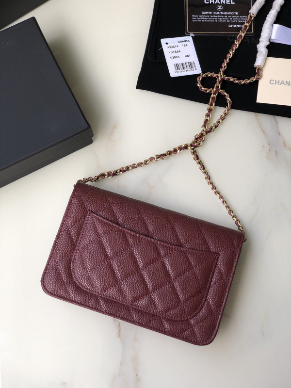 HOT SALE CL CHAIN WALLET CAVIAR