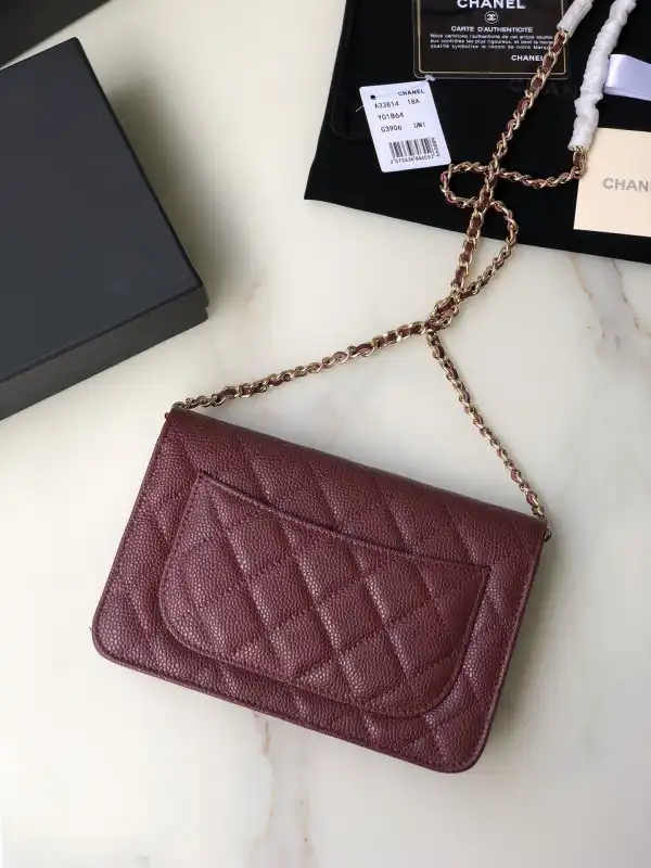 Affordable CL CHAIN WALLET CAVIAR