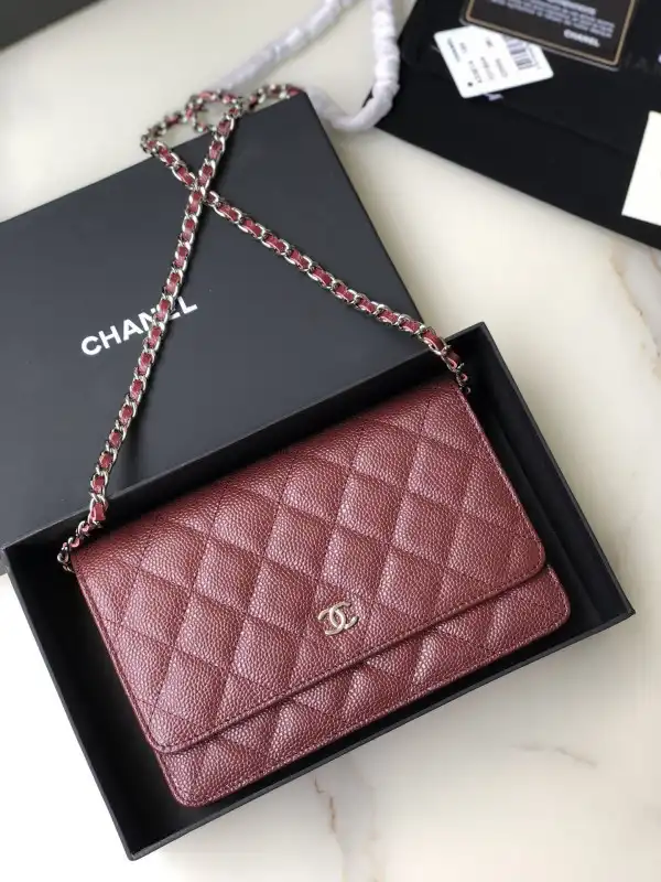 Cheap CL CHAIN WALLET CAVIAR