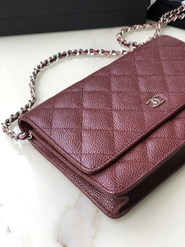 HOT SALE CL CHAIN WALLET CAVIAR