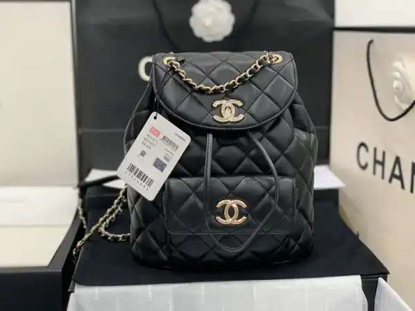 CHANEL BACKPACK IN LAMBSKIN WITH GOLD HARDWARE