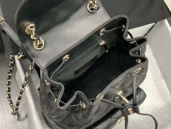 CHANEL BACKPACK IN LAMBSKIN WITH GOLD HARDWARE