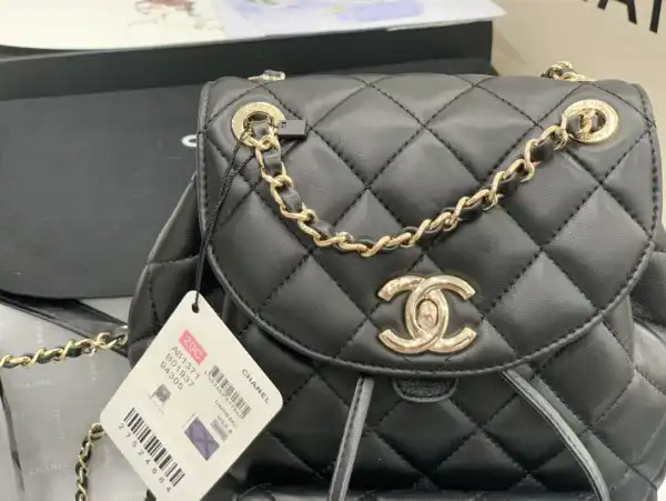 CHANEL BACKPACK IN LAMBSKIN WITH GOLD HARDWARE