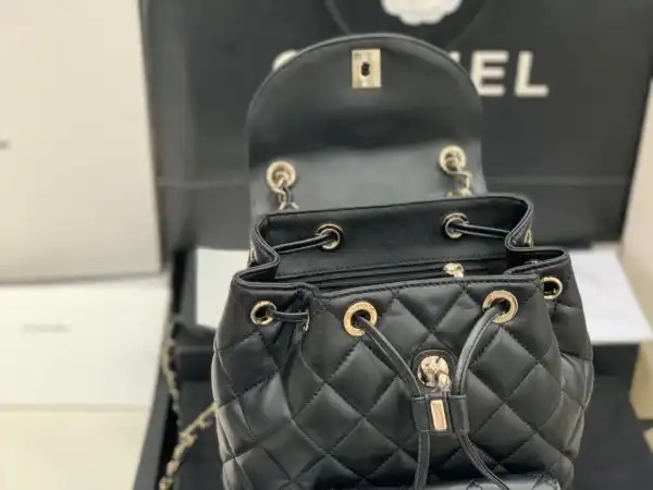 CHANEL BACKPACK IN LAMBSKIN WITH GOLD HARDWARE