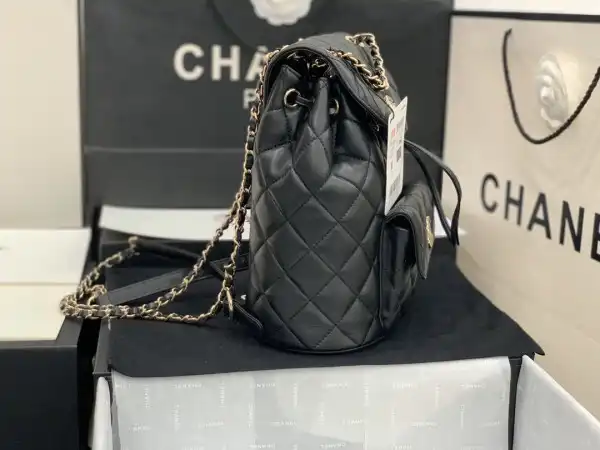 CHANEL BACKPACK IN LAMBSKIN WITH GOLD HARDWARE