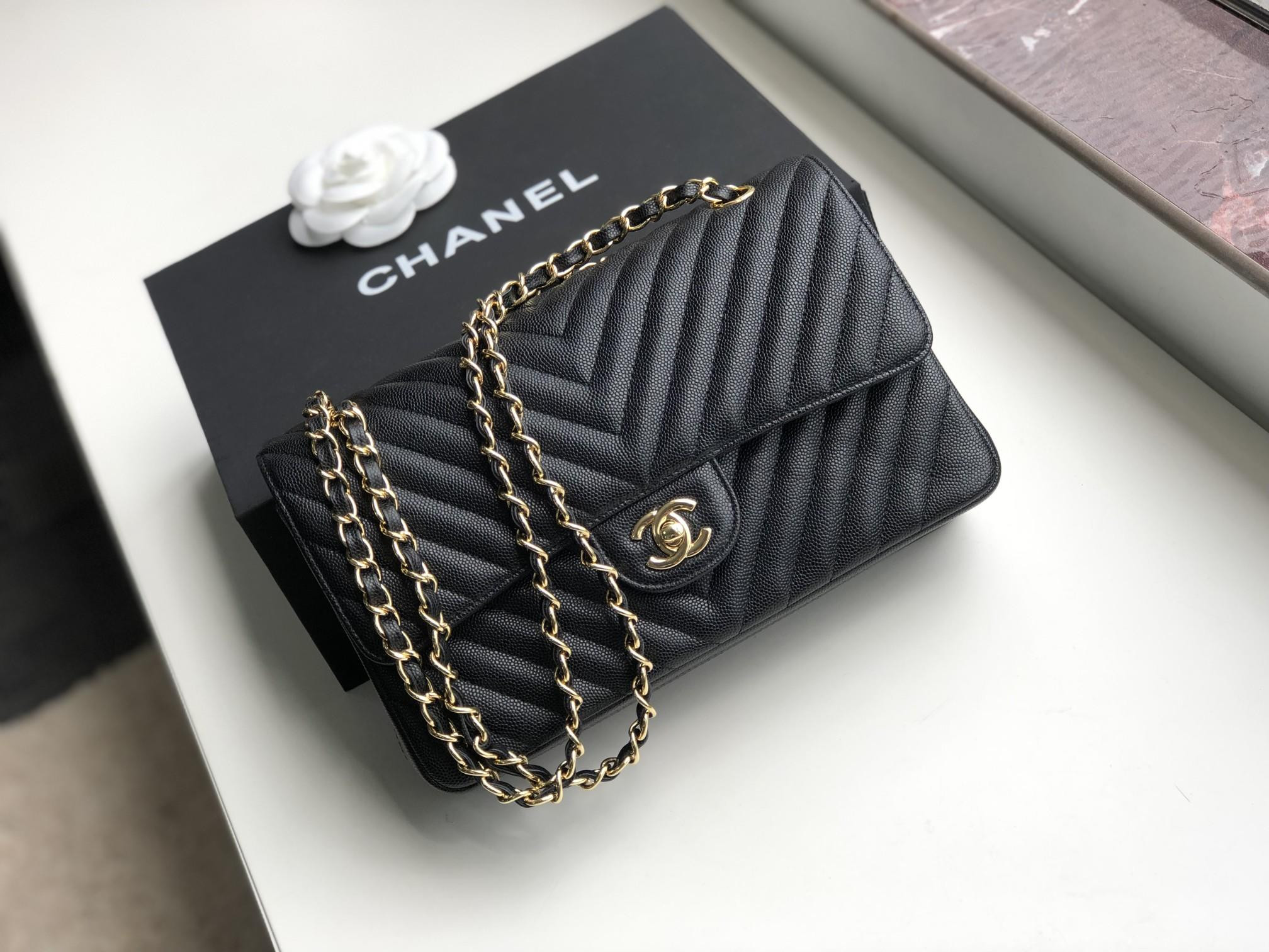 HOT SALE CL FLAP BAG CAVIAR 25.5cm