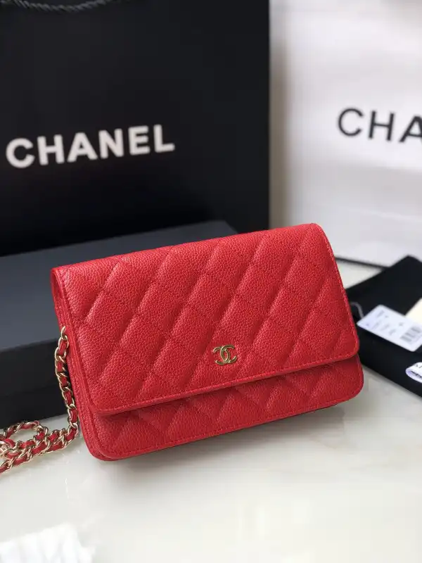 First Bag Ru CHANEL CHAIN WALLET CAVIAR WITH GOLD HARDWARE