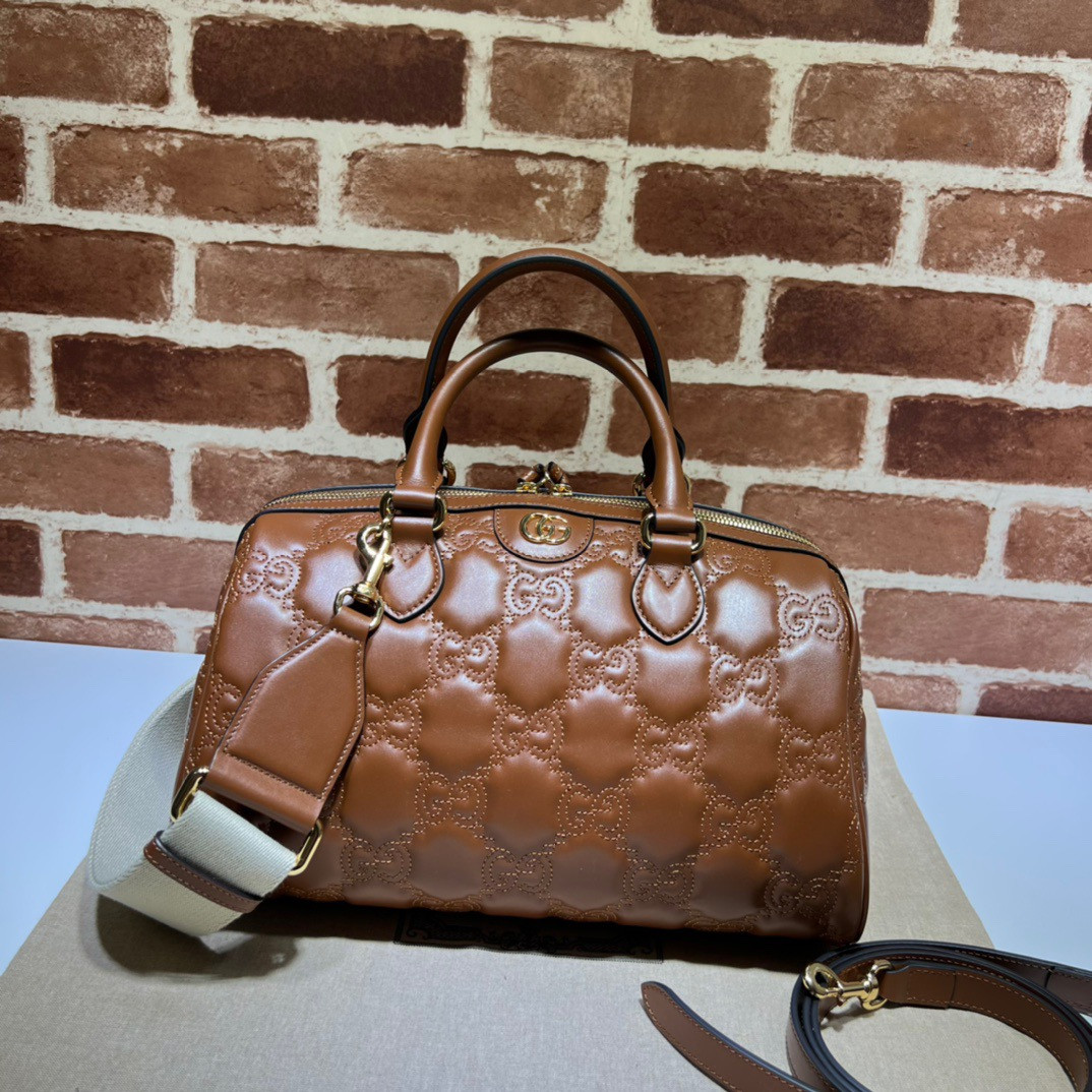 HOT SALE GUCCI GG matelassé leather top handle bag