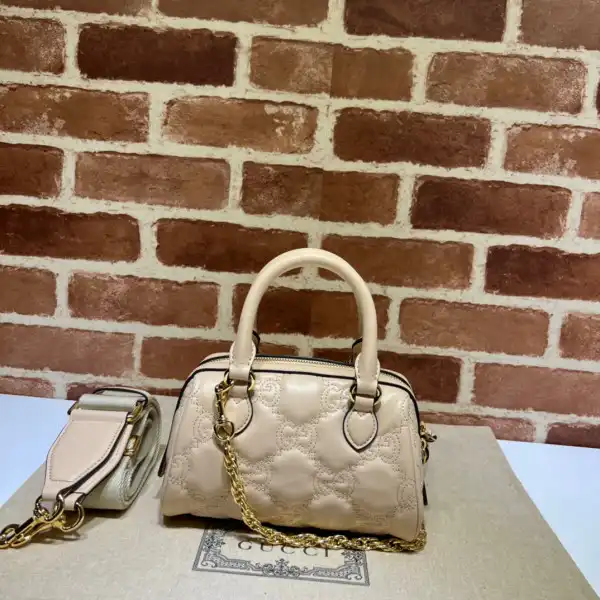 GUCCI GG matelassé leather top handle bag