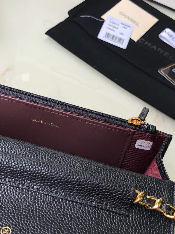 HOT SALE CL CHAIN WALLET CAVIAR