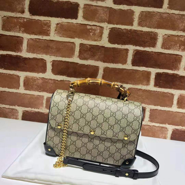 HOT SALE GUCCI Padlock GG small bamboo shoulder bag