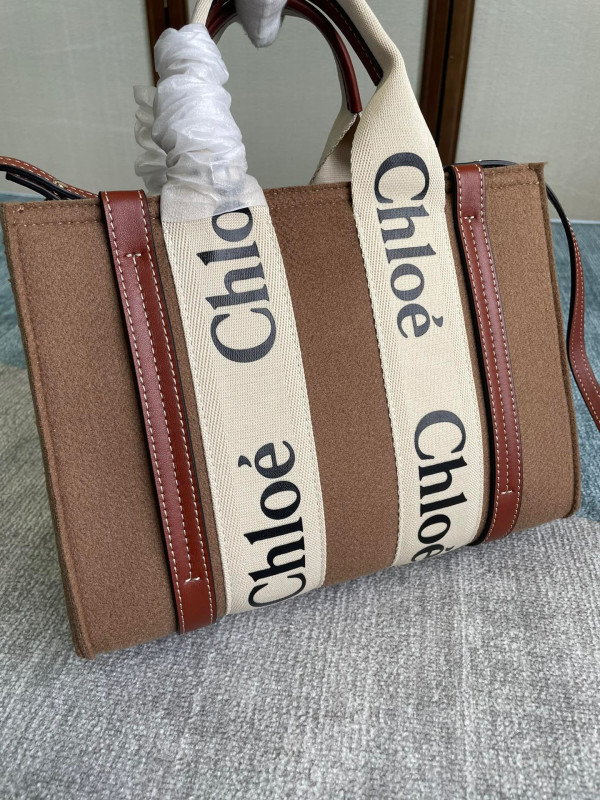 HOT SALE CHLOÉ SMALL WOODY TOTE BAG WITH STRAP