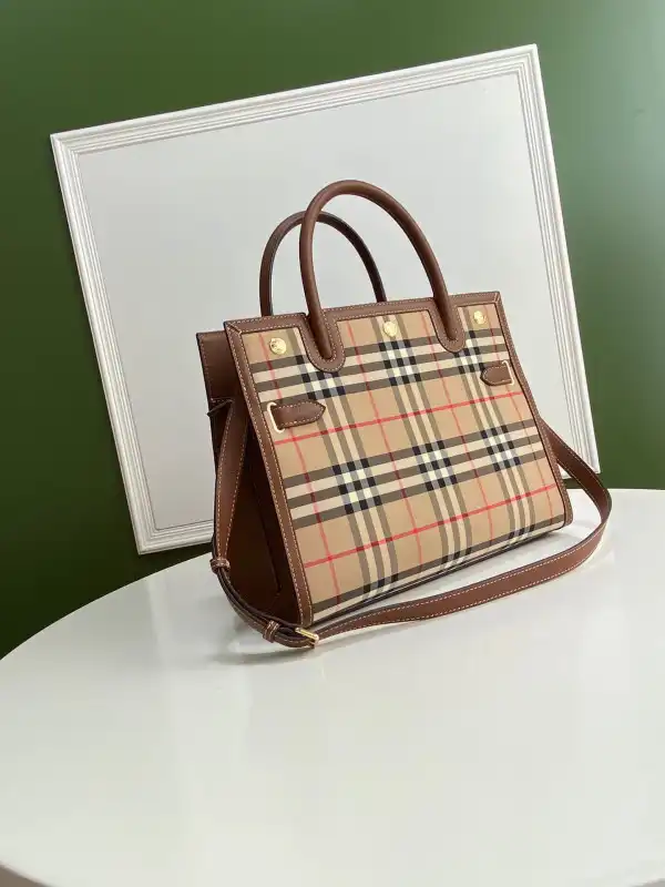 BURBERRY Small Vintage Check Two-handle Title Bag