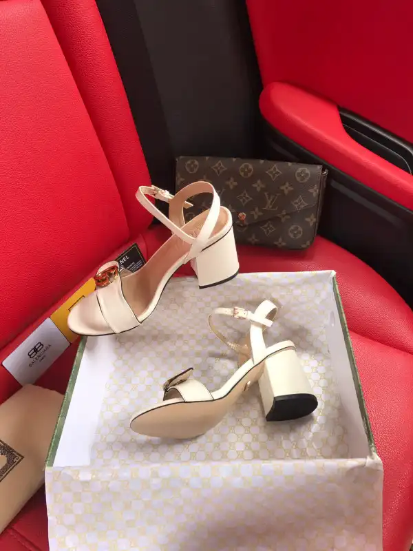 Yupoo bagsoffer GUCCI Leather mid-heel sandal