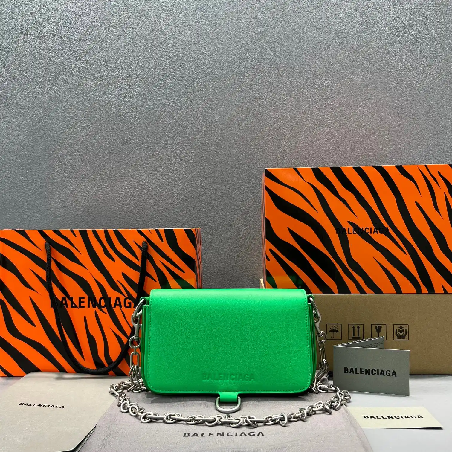 HOT SALE BALENCIAGA BONDAGE WALLET WITH CHAIN