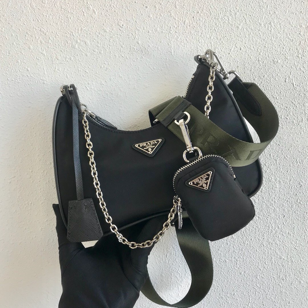 HOT SALE PRADA NYLON HOBO BAG