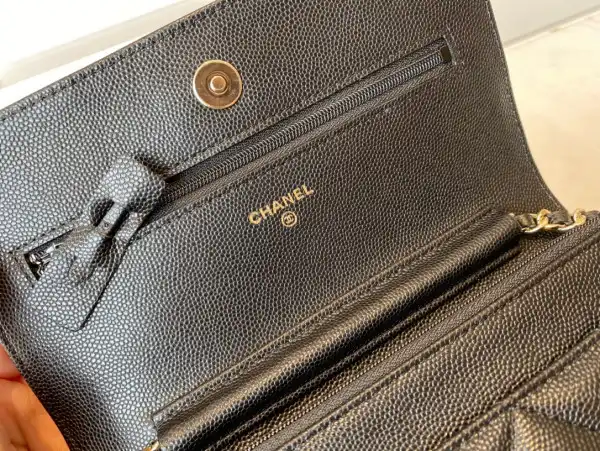 Affordable CL CHAIN WALLET CAVIAR