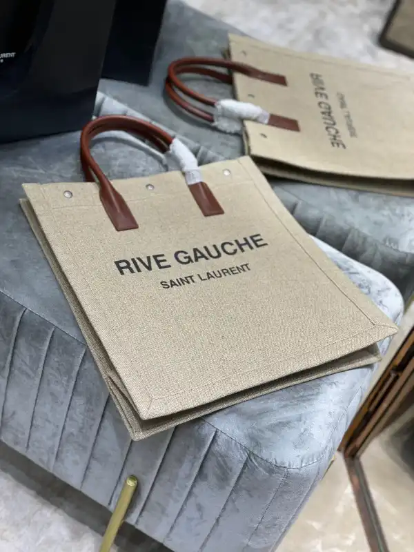 Yupoo bagsoffer YSL RIVE GAUCHE N S SHOPPING BAG IN LINEN AND COTTON