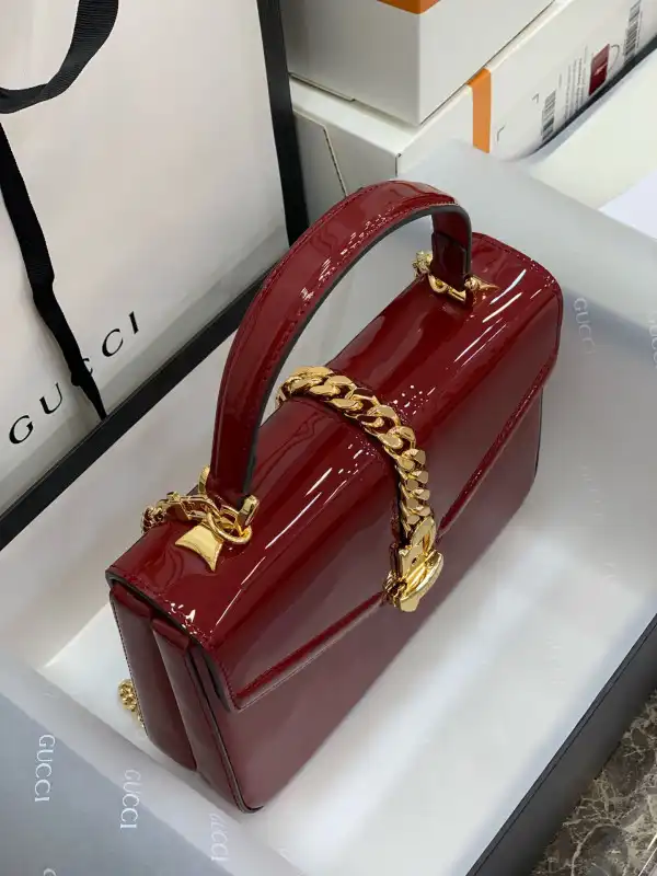 Affordable TO GUCCI Sylvie 1969 PATENT LEATHER MINI TOP HANDLE BAG