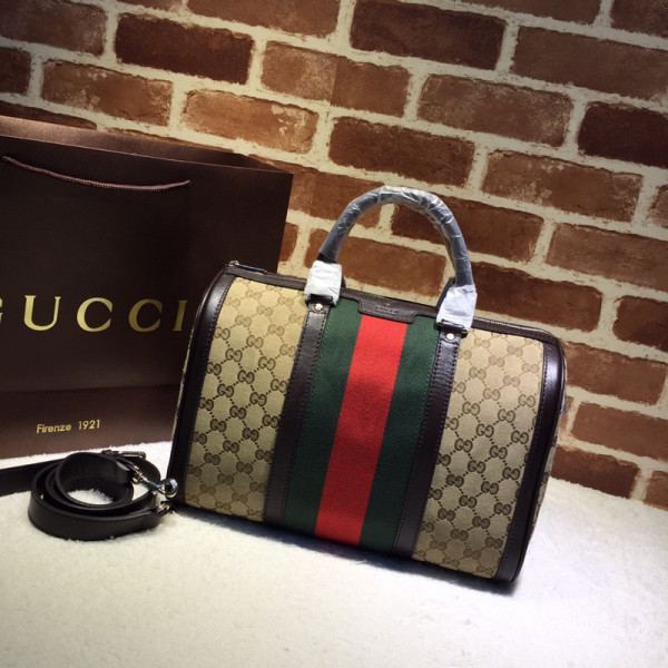 HOT SALE GUCCI Vintage Web Original GG boston bag