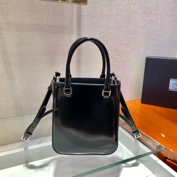 PRADA Small brushed leather tote