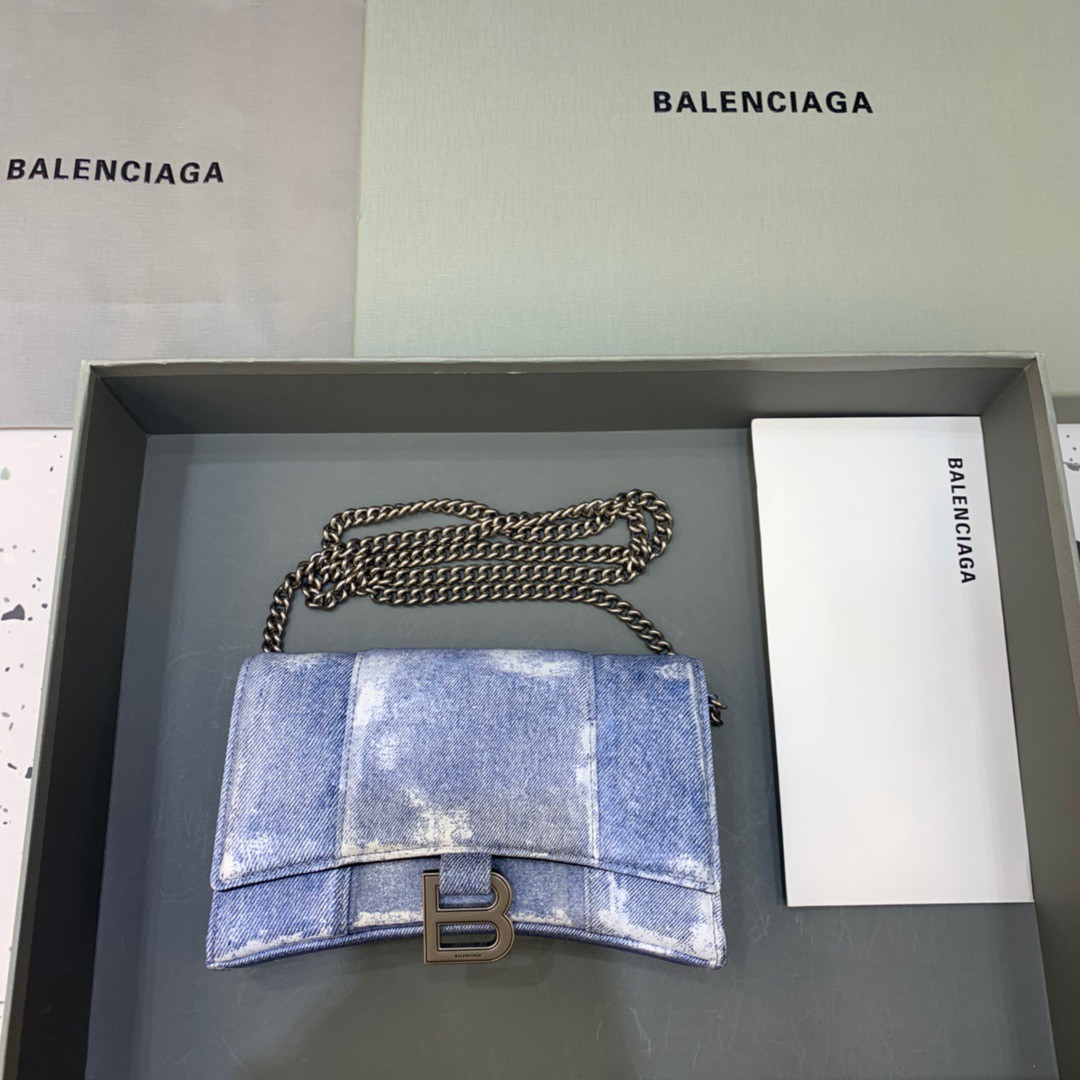 HOT SALE BALENCIAGA HOURGLASS WALLET ON CHAIN