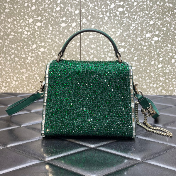 HOT SALE VALENTINO MINI VSLING HANDBAG WITH SPARKLING EMBROIDERY