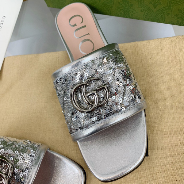 HOT SALE GUCCI Women's slide with Double G