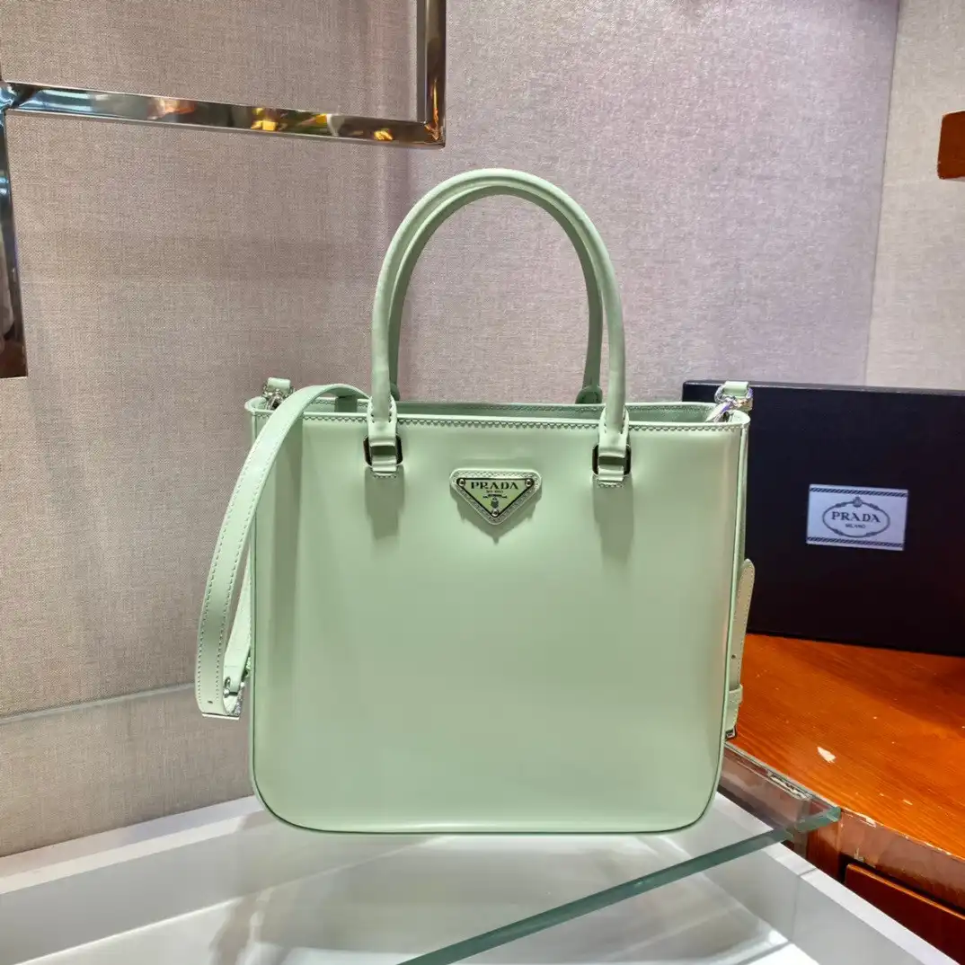 PRADA LARGE brushed leather tote