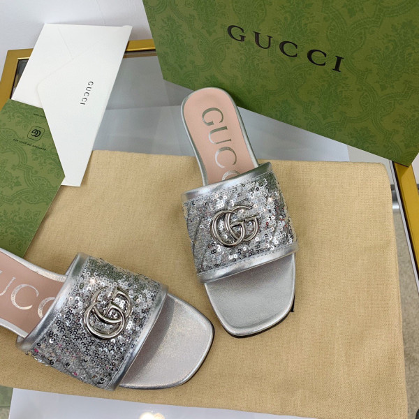 HOT SALE GUCCI Women's slide with Double G