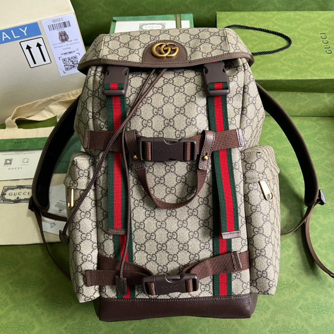 HOT SALE Gucci GG skateboard backpack with Web