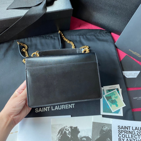 HOT SALE YSL SUNSET IN CROCODILE-EMBOSSED SHINY LEATHER