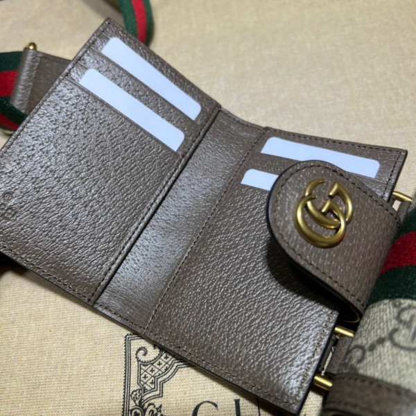 HOT SALE GUCCI Ophidia GG mini bag and detachable wallet