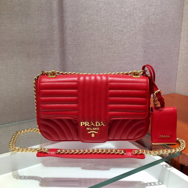 HOT SALE PRADA Medium Leather Prada Diagramme Bag